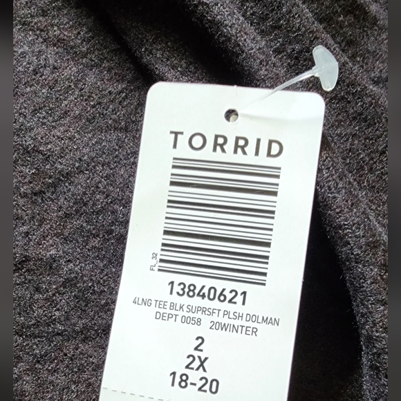 NWT TORRID SUPER SOFT BLACK SLEEP SHIRT SIZE 2 - Picture 3 of 3